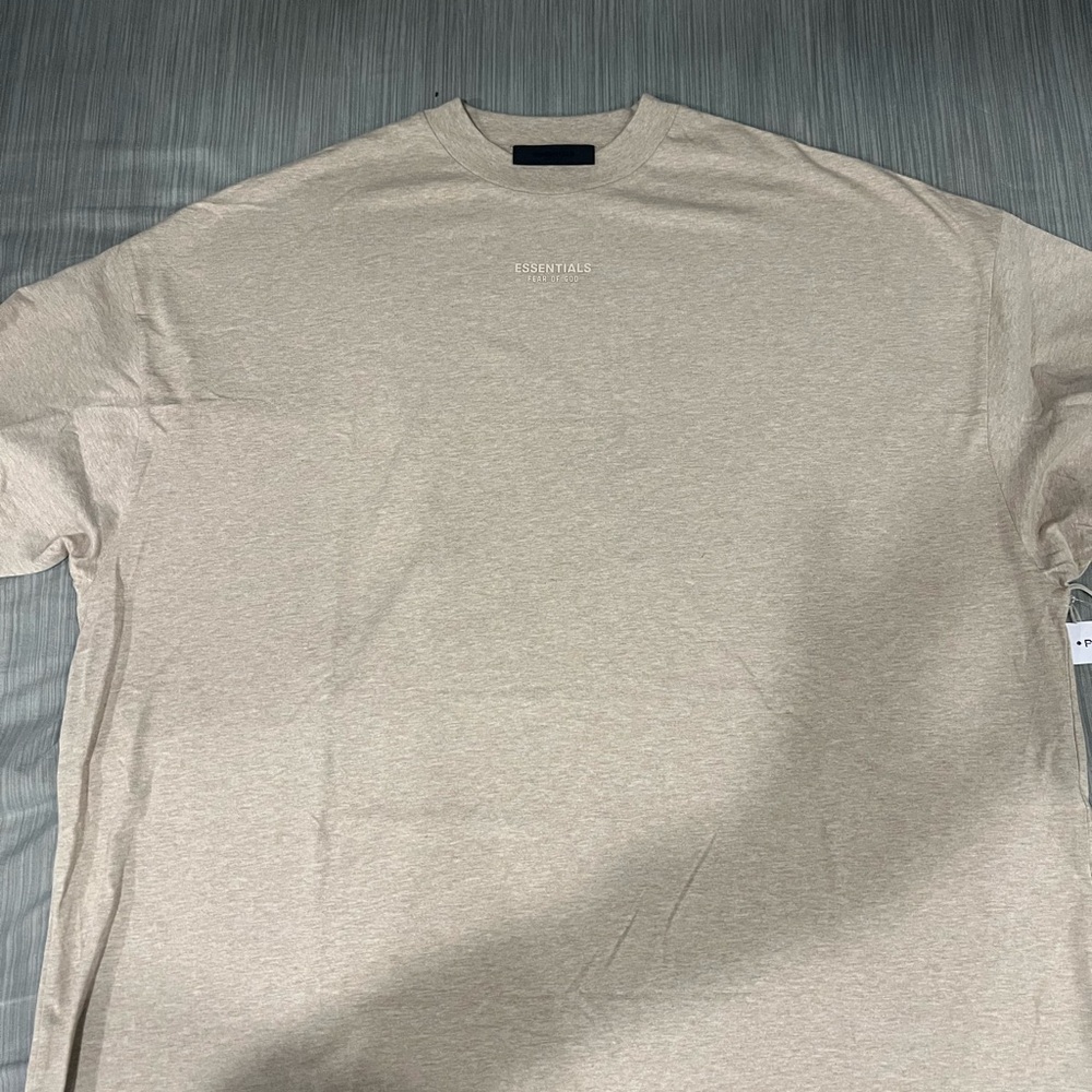 Fear of God Essentials Beige Short Sleeve Tee